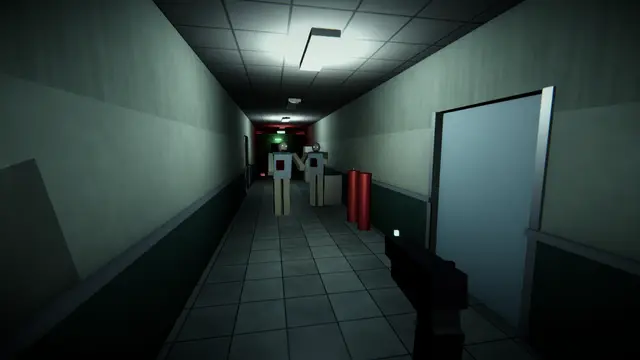 Gas cylinders by an open door