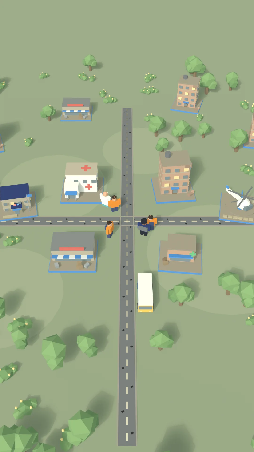 Outbreak Control Kids key art: the same town square on a sunny afternoon